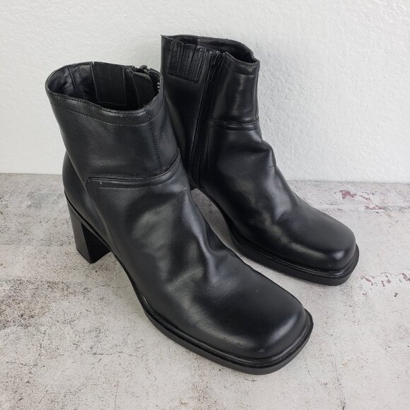 Vintage Mootsies Tootsies Booties Vegan Leather Chunky Y2K Square Toe size 8.5M - Picture 11 of 15